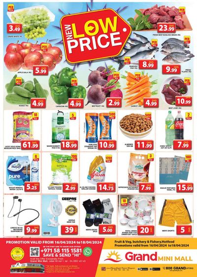 Grand Hyper Market catalogue in Dubai | New Low Price! Mini Mall | 16/04/2024 - 18/04/2024
