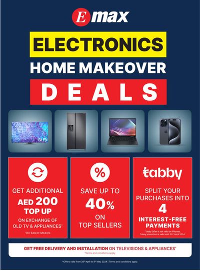 Technology & Electronics offers | Home Makeover Deals! in Emax | 29/04/2024 - 09/05/2024