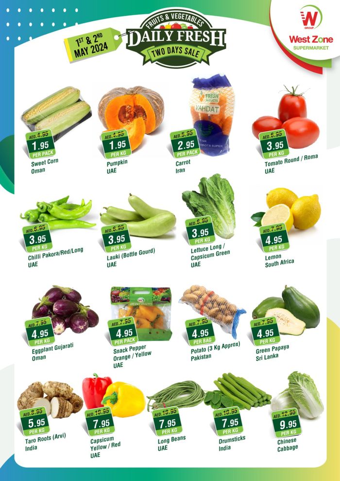 West Zone Fresh catalogue in Sharjah | Fruits&Vegetables Promotion! | 02/05/2024 - 02/05/2024