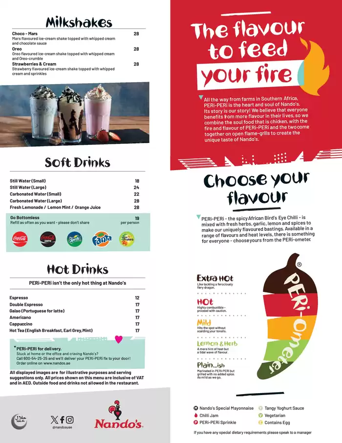 Nando's catalogue in Ajman | Nando's Generic Dine Menu | 05/11/2024 - 17/11/2024