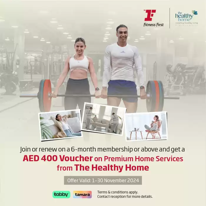 Fitness First catalogue in Sharjah |  Get a 𝐀𝐄𝐃𝟒𝟎𝟎 𝐕𝐨𝐮𝐜𝐡𝐞𝐫 | 08/11/2024 - 30/11/2024