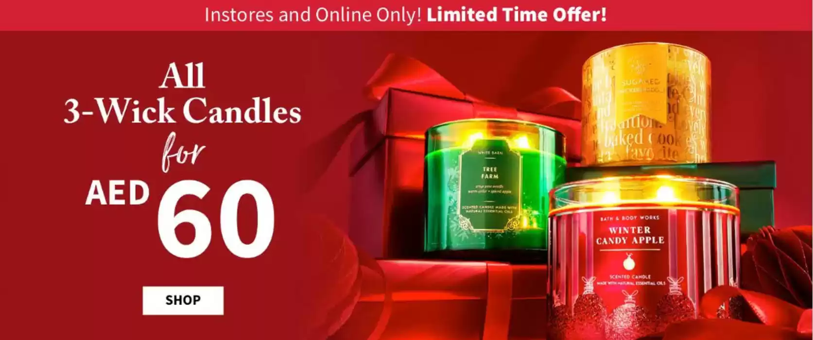 Bath & Body Works catalogue in Mussafah | All 3- Wicks Candles For AED 60 | 14/11/2024 - 15/11/2024