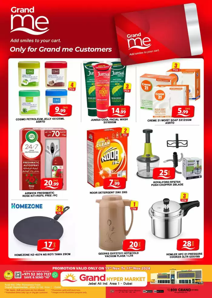 Grand Hyper Market catalogue in Umm al-Quwain | Grand Me Deals - Grand Hypermarket Jebel Ali | 15/11/2024 - 17/11/2024