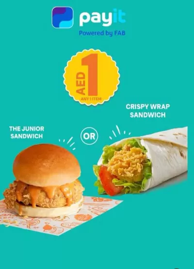 Restaurants offers | Payit App To Get Your 1 AED Treat!  in Popeye's | 18/11/2024 - 21/11/2024