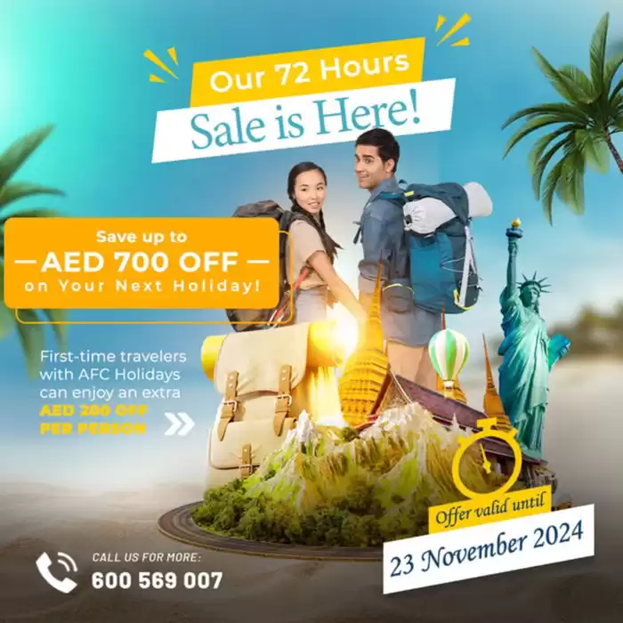 AFC Holidays catalogue in Sharjah | Our 72 Hours Sale Is Here!  | 23/11/2024 - 29/11/2024