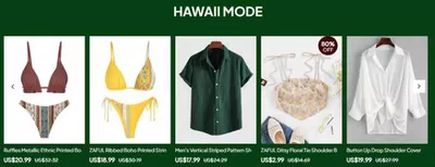 Clothes, Shoes & Accessories offers in Madinat Zayed | Hawaii Mode in Zaful | 20/01/2025 - 23/01/2025