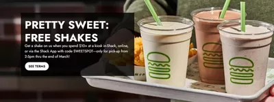 Restaurants offers in Mussafah | Pretty Sweet, Free Shakes! in Shake Shack | 21/01/2025 - 31/03/2025