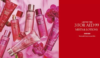 Clothes, Shoes & Accessories offers in Sila | 3 For AED 99 Mists & Loctions in Victoria's Secret | 29/01/2025 - 02/02/2025