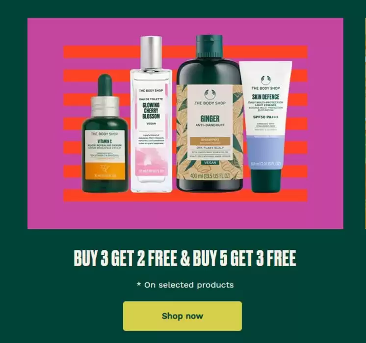 The Body Shop catalogue in Dubai | Buy 3 Get 2 Free & Buy 5 Get 3 Free | 18/02/2025 - 23/02/2025