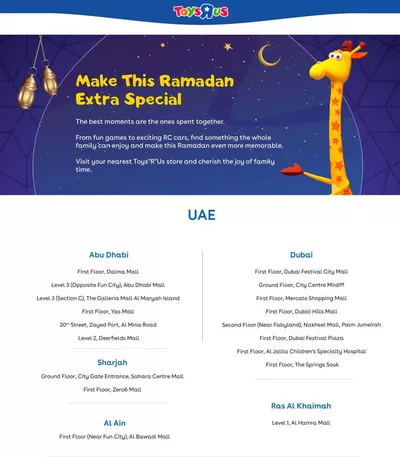 Babies, Kids & Toys offers in Dubai | Make This Ramadan Extra Special! in Toys R Us | 04/03/2025 - 31/03/2025