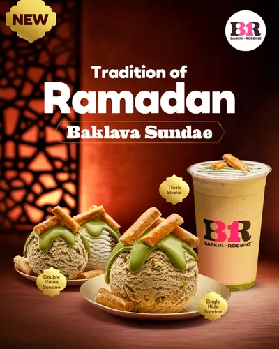 Restaurants offers in Madinat Zayed | Baklava Sundae and Milkshake!  in Baskin Robbins | 11/03/2025 - 17/03/2025