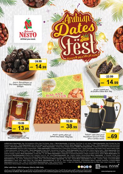 Groceries offers in Sharjah | Arabian Dates Fest! Arjan Dubai in Nesto | 22/02/2024 - 28/02/2024