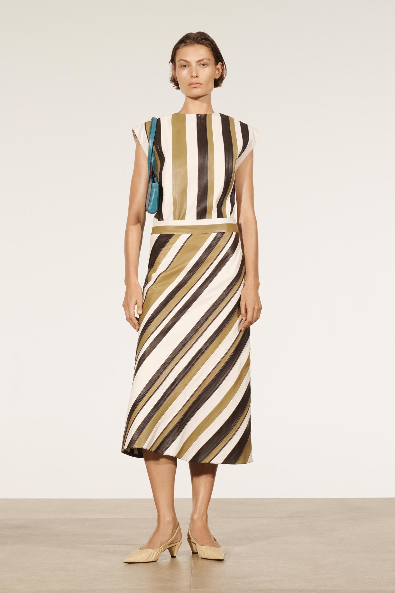 STRIPED LEATHER SKIRT - LIMITED EDITION offers at 199 Dhs in Zara