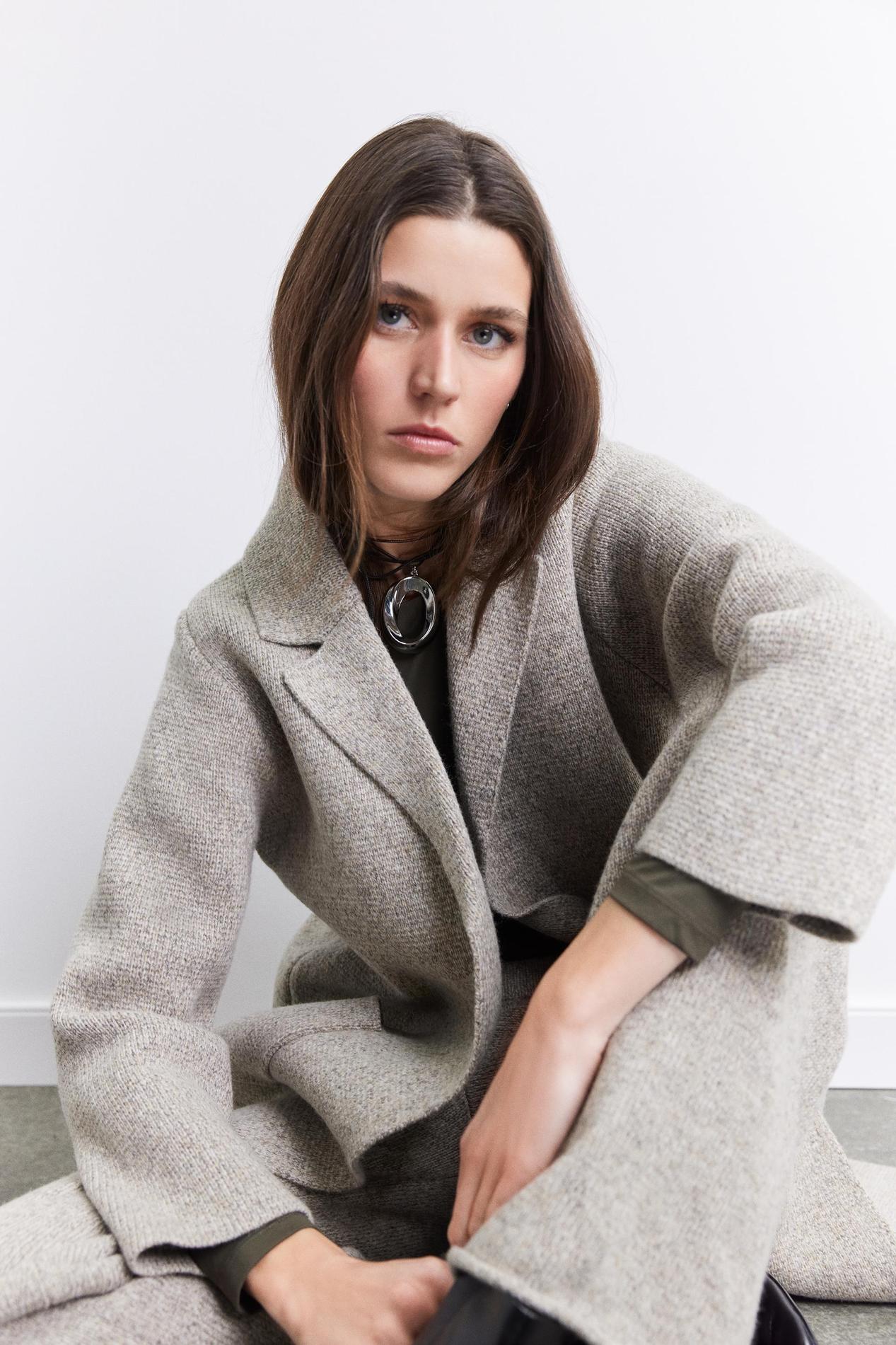 WOOL BLEND KNIT COAT offers at 199 Dhs in Zara