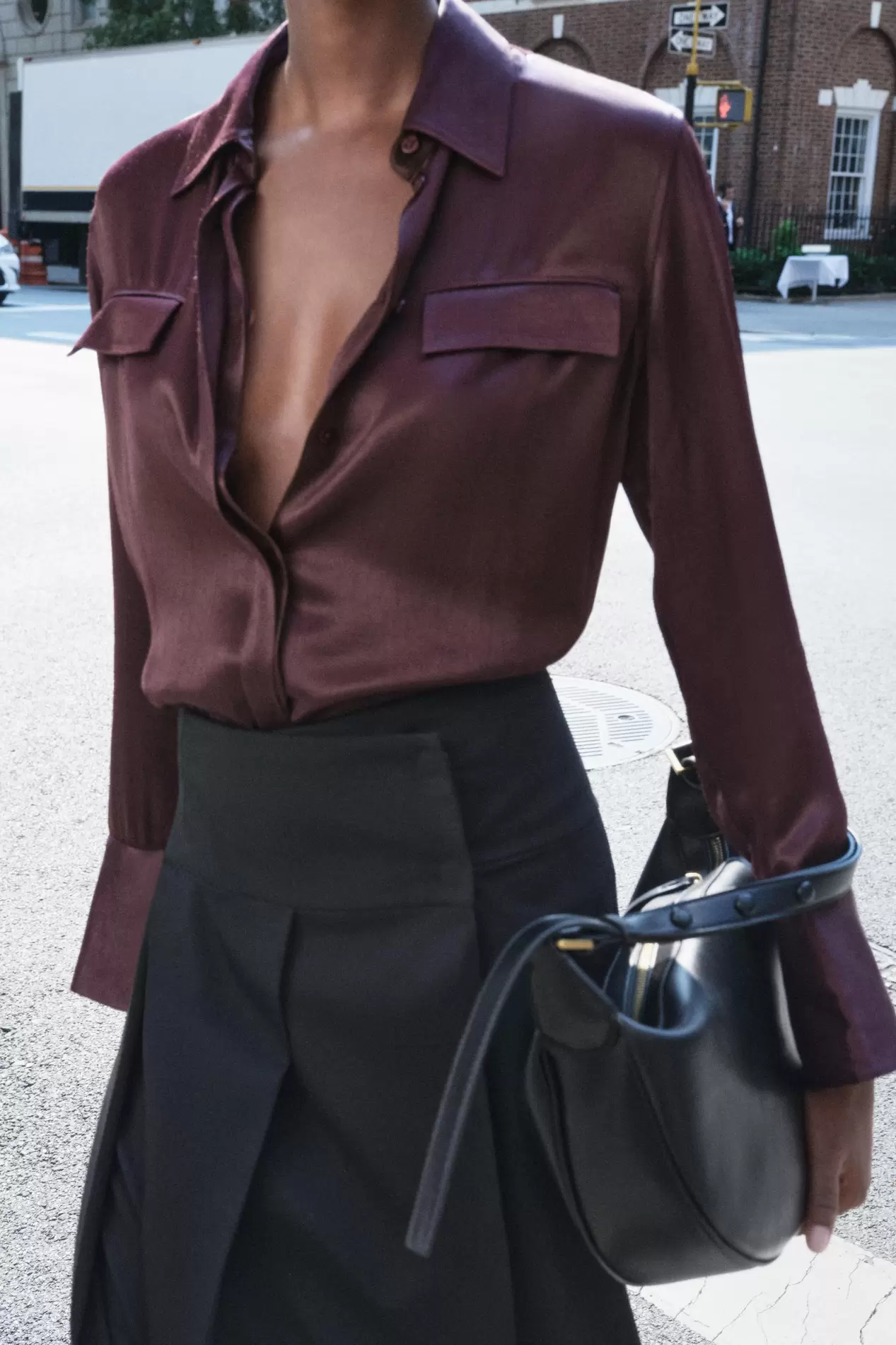 ZW COLLECTION SATIN SHIRT WITH POCKETS offers at 199 Dhs in Zara