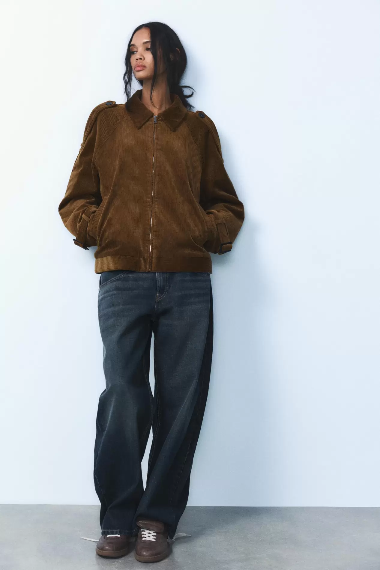 CORDUROY BOMBER JACKET WITH TABS offers at 369 Dhs in Zara