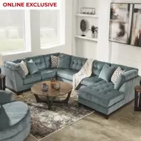 Laylabrook Left Corner Sofa – Teal offers at 3995 Dhs in United Furniture