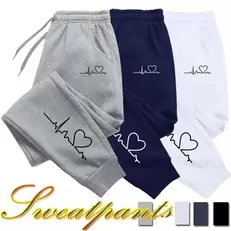 حار مبيعات المرأة Sweatpants اليومية عارضة السراويل عالية الجودة اللياقة البدنية رياضية السراويل القلب طباعة الشارع الرياضة سراويل للجري... offers at 23,38 Dhs in Aliexpress