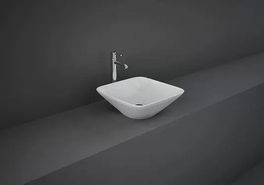 RAK-VARIANT ALPINE WHITE COUNTER TOP WASH BASIN - 420 x 420 MM offers at 684,6 Dhs in Rak Ceramics