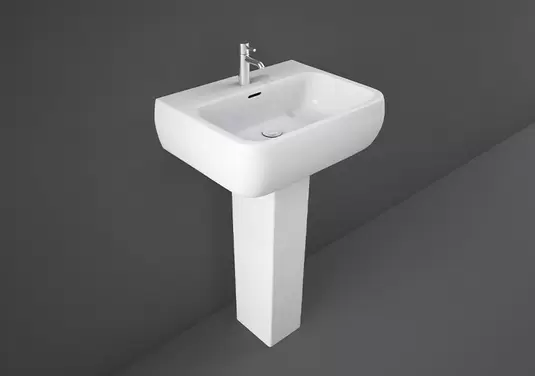 RAK-METROPOLITAN PEDESTAL WASH BASIN ALPINE WHITE 525X415 MM SET offers at 648,27 Dhs in Rak Ceramics