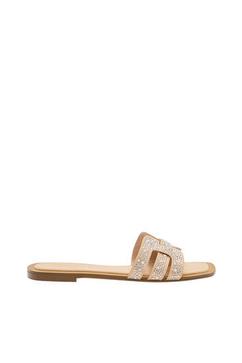 Rhinestone crossover flat sandals offers at 179 Dhs in Pull & Bear