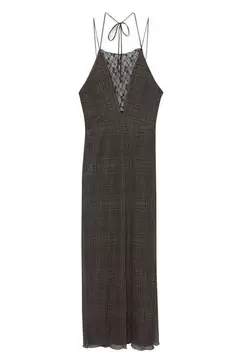 Lace check midi dress offers at 189 Dhs in Pull & Bear