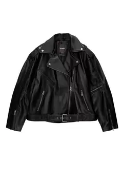 100% leather biker jacket offers at 949 Dhs in Pull & Bear