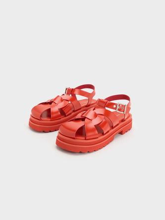 Nell Gladiator Sandals               - red offers at 275 Dhs in Charles & Keith