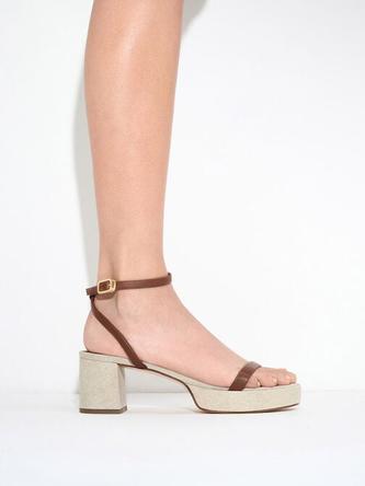 Thin-Strap Block Heel Sandals  - multi offers at 250 Dhs in Charles & Keith
