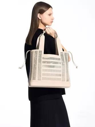 Delphi Cut-Out Tote Bag  - oat offers at 500 Dhs in Charles & Keith