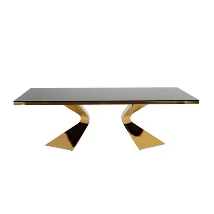 CIYAN 8 SEATER DINING TABLE - BLACK & GOLD offers at 1599 Dhs in PAN Emirates