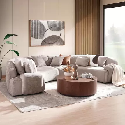 TEMU CORNER SOFA SET - GREY offers at 8575 Dhs in PAN Emirates