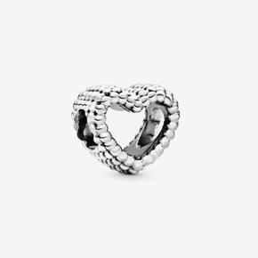 Beaded heart silver charm offers at 95 Dhs in Pandora