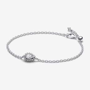 Sparkling Pear Halo Chain Bracelet offers at 295 Dhs in Pandora