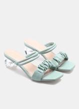 Ruched Strap Heeled Sandals Mint offers at 29 Dhs in Noon