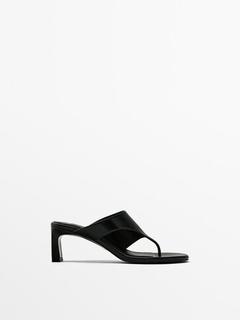 Leather heeled sandals offers at 699 Dhs in Massimo Dutti