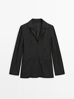 Creased-effect buttoned suit blazer - Limited Edition offers at 1399 Dhs in Massimo Dutti