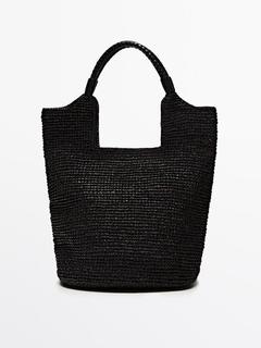 Raffia tote bag with leather strap offers at 899 Dhs in Massimo Dutti
