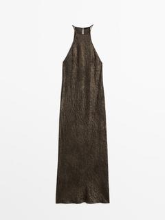 Creased-effect halterneck dress offers at 749 Dhs in Massimo Dutti