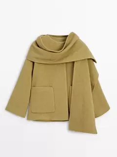 Cape cardigan with scarf offers at 1399 Dhs in Massimo Dutti