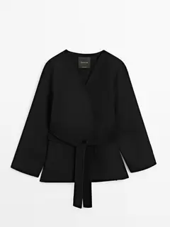 Wool blend robe coat offers at 1249 Dhs in Massimo Dutti