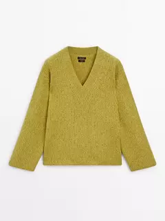 Sweater with wide V-neck offers at 599 Dhs in Massimo Dutti