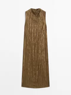 Pleated halter neck dress offers at 699 Dhs in Massimo Dutti