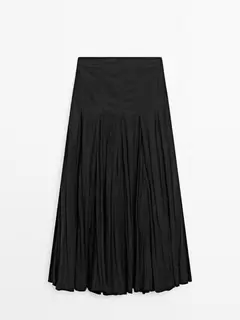 Godet midi skirt - Studio offers at 1099 Dhs in Massimo Dutti