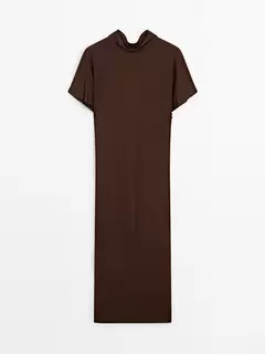 Midi dress with criss-cross seams - Studio offers at 949 Dhs in Massimo Dutti