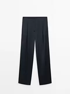 Straight-leg satin trousers with darts offers at 499 Dhs in Massimo Dutti