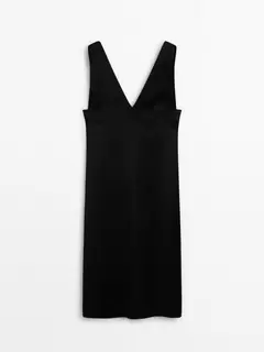 Midi dress with V-neckline offers at 749 Dhs in Massimo Dutti