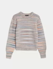 Space Dyed Crew Neck Jumper with Wool offers at 139 Dhs in Marks & Spencer