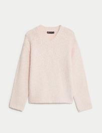 Textured V-Neck Jumper with Wool offers at 189 Dhs in Marks & Spencer