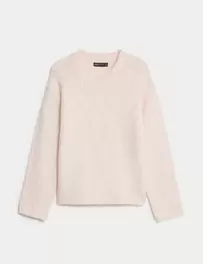 Textured V-Neck Jumper with Wool offers at 189 Dhs in Marks & Spencer